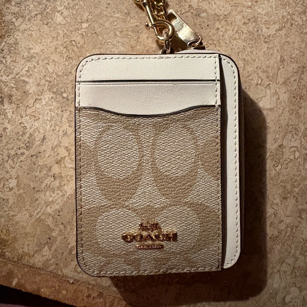 Coach Card Holder with Gold Logo